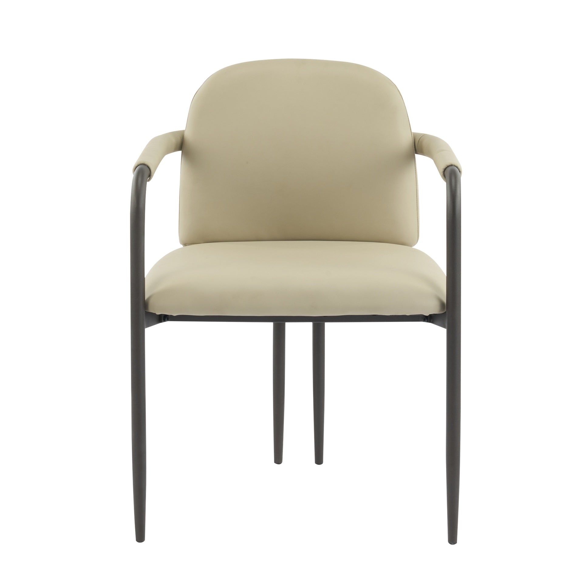 Dinning Chair with iron frame-Set of 2-Espresso+Khaki