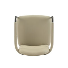 Dinning Chair with iron frame-Set of 2-Espresso+Khaki