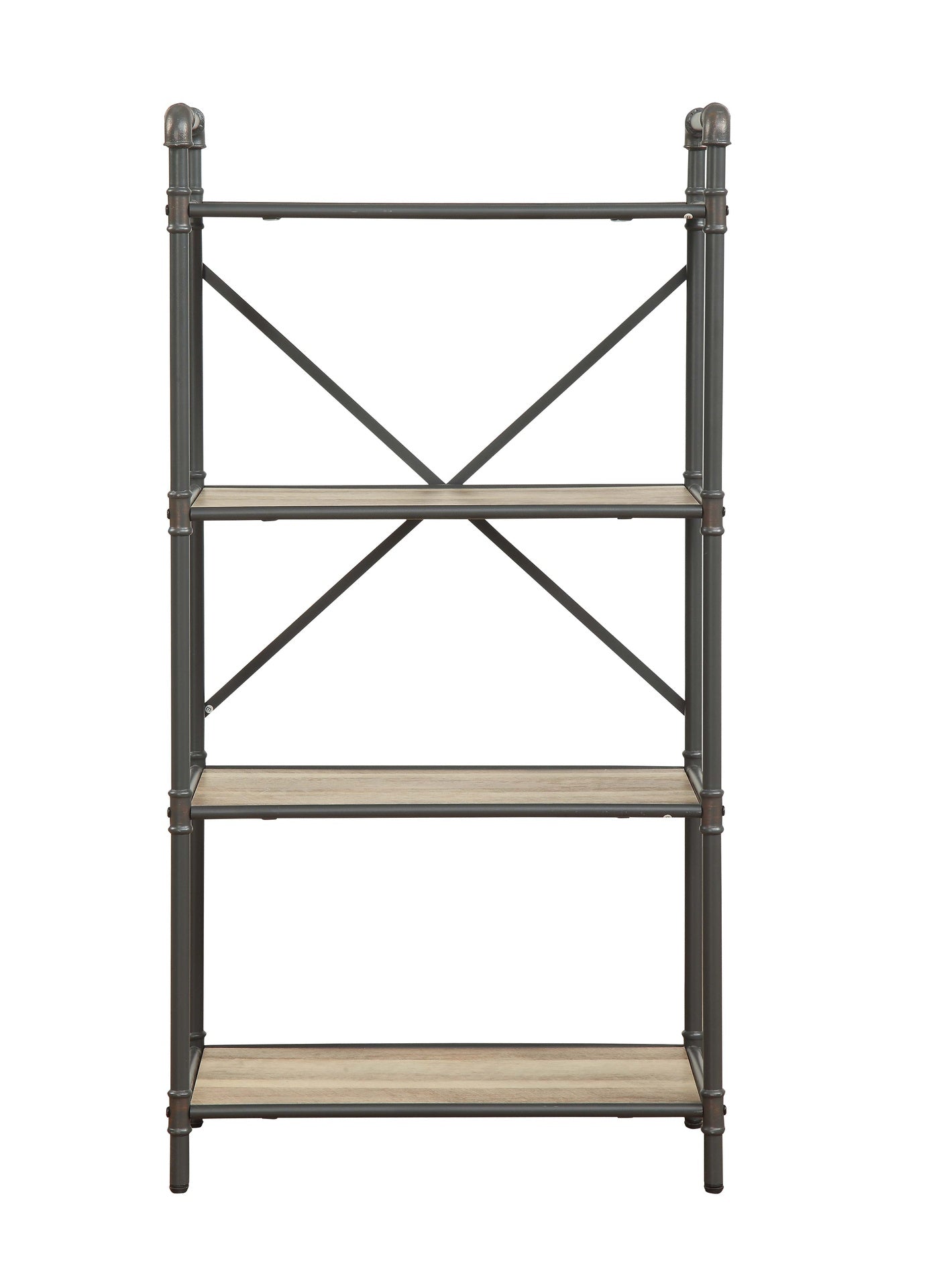 Itzel Antique Oak & Sandy Gray Finish Bookshelf