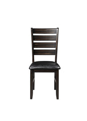 Urbana Black Synthetic Leather & Espresso Finish Side Chair (Set of 2)
