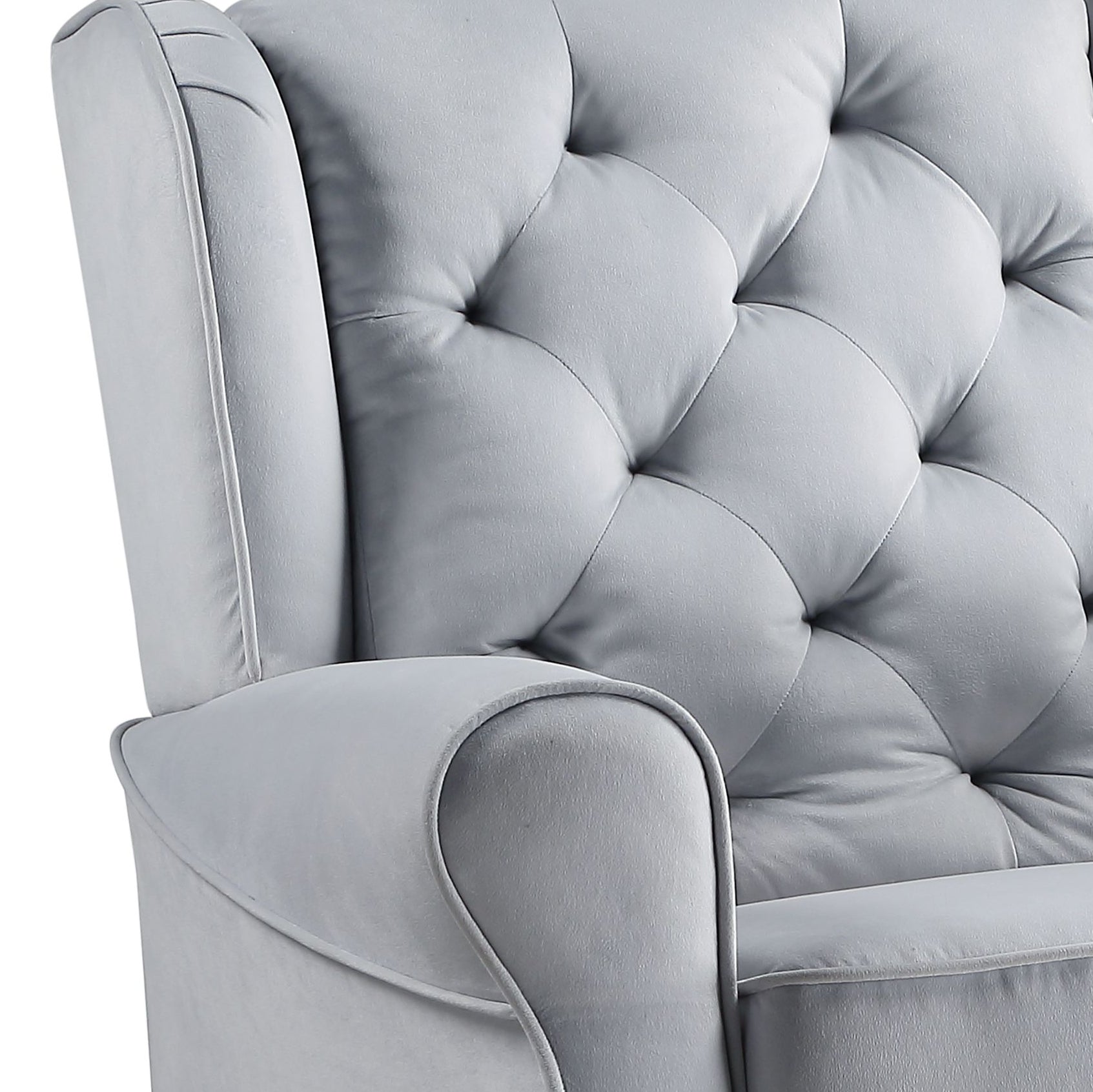 Zeger Gray Fabric Glider Chair with Swivel