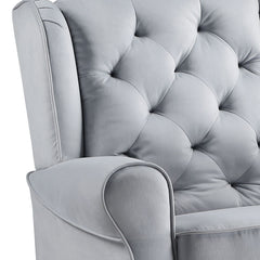 Zeger Gray Fabric Glider Chair with Swivel