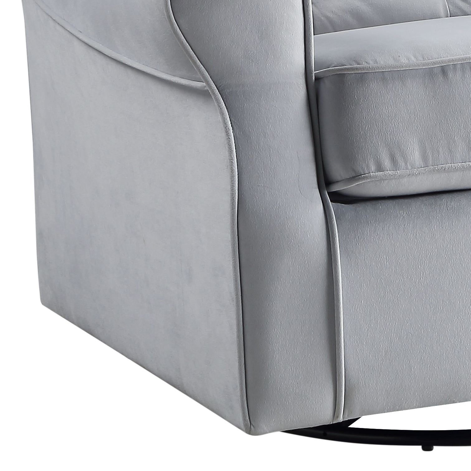 Zeger Gray Fabric Glider Chair with Swivel