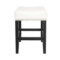 26-inch Backless Ivory Leather Counter Stool (Set of 2)