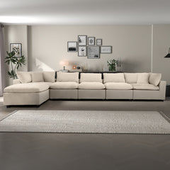 Hayward Ivory Velvet Modular Sectional Sofa