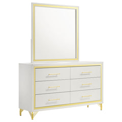 Malcolm White 6-drawer Dresser with Mirror