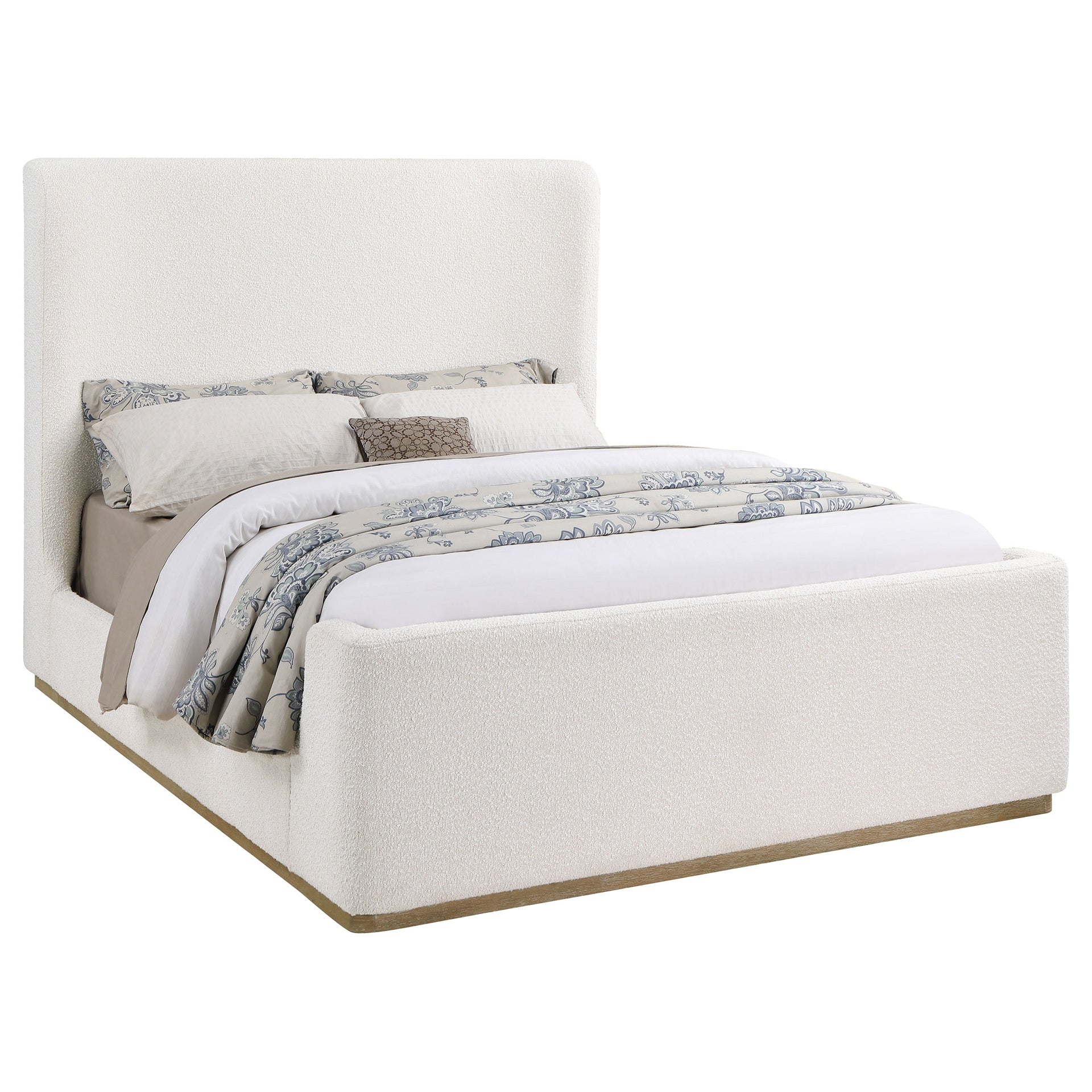 Vindra Cream Queen Sleigh Bed
