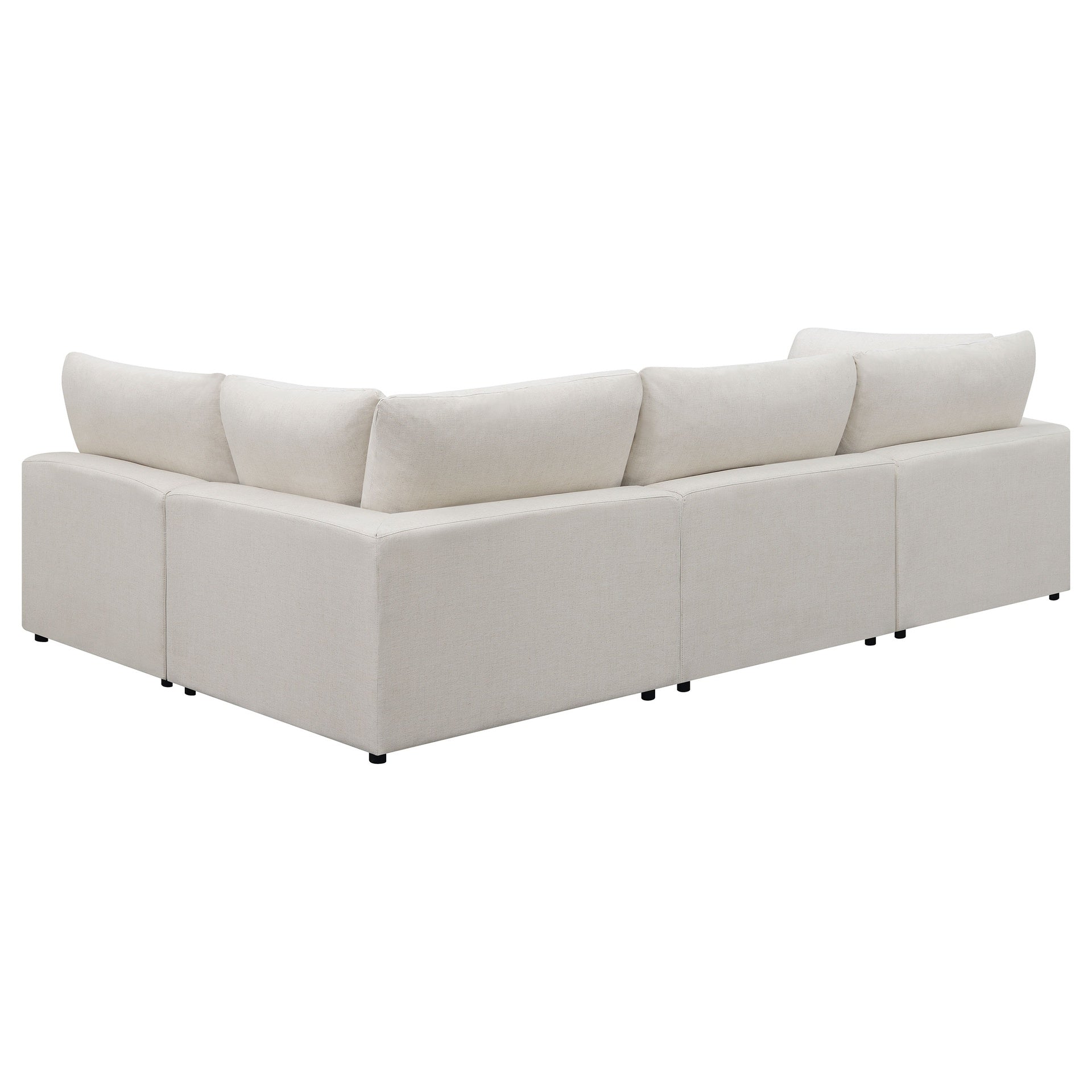 Rhette Beige 4-piece Upholstered Sectional with Reversible Cushions