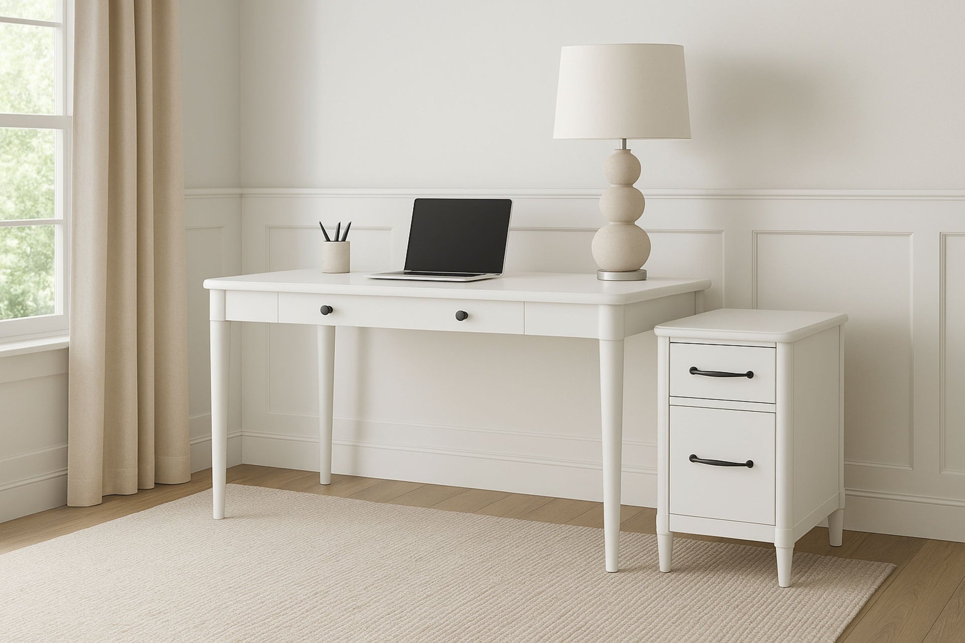 2 Drawer Filing Cabinet - White