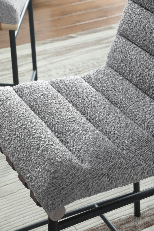 Liana 17.75"W Gray Boucle Fabric Counter Height Chair