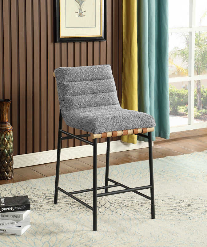 Liana 17.75"W Gray Boucle Fabric Counter Height Chair