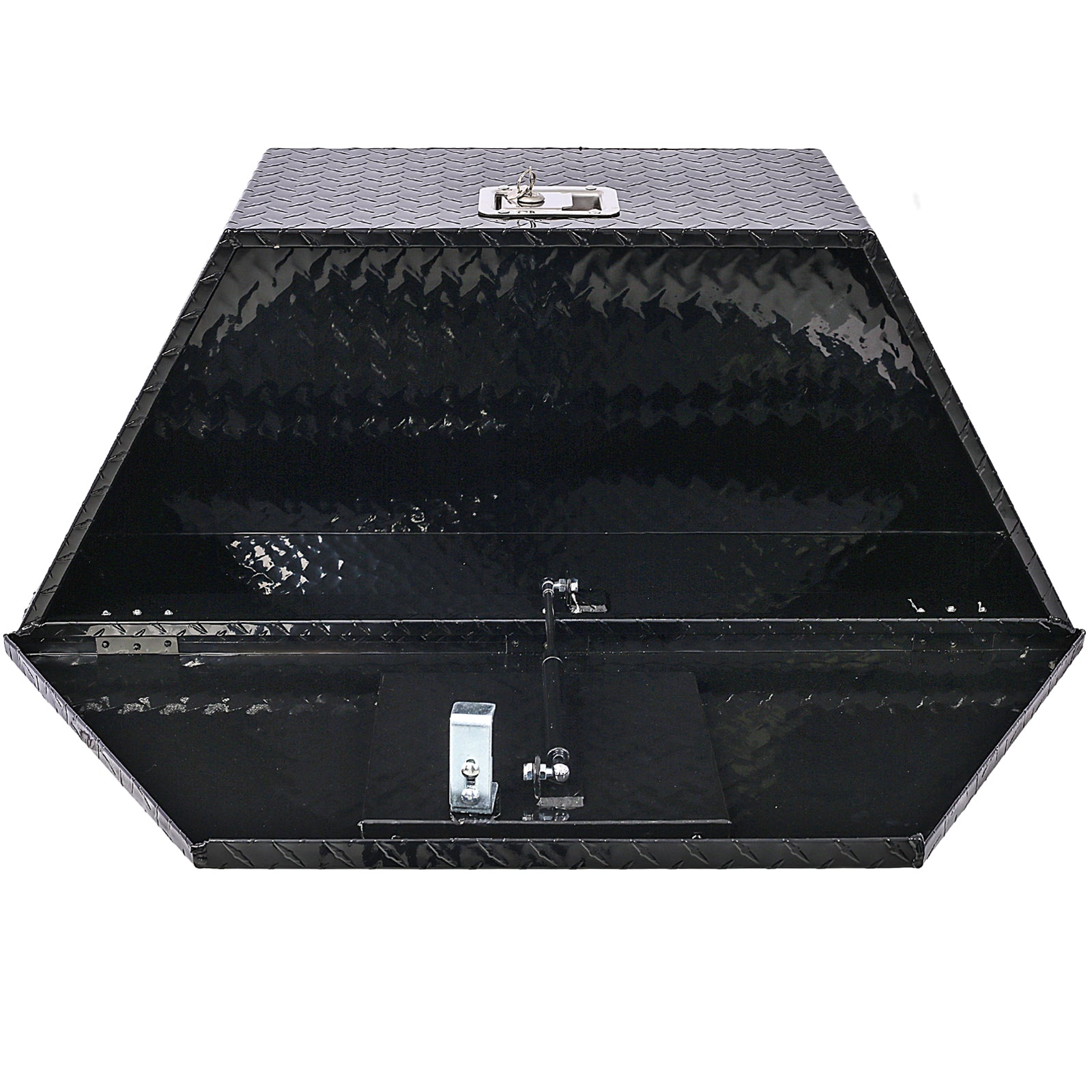 39inch Aluminum tool box,heavy duty truck bed tool box,outdoor trailer pickup storage tool box,RV storage organizer,underbody box w/lock keys,black 39x16.5x11.8inch