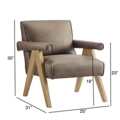 Nessi Modern Faux Leather Arm Chair - Espresso
