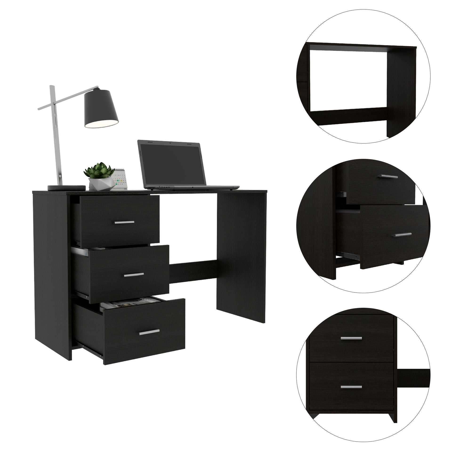 Berlin Three Drawers Desk