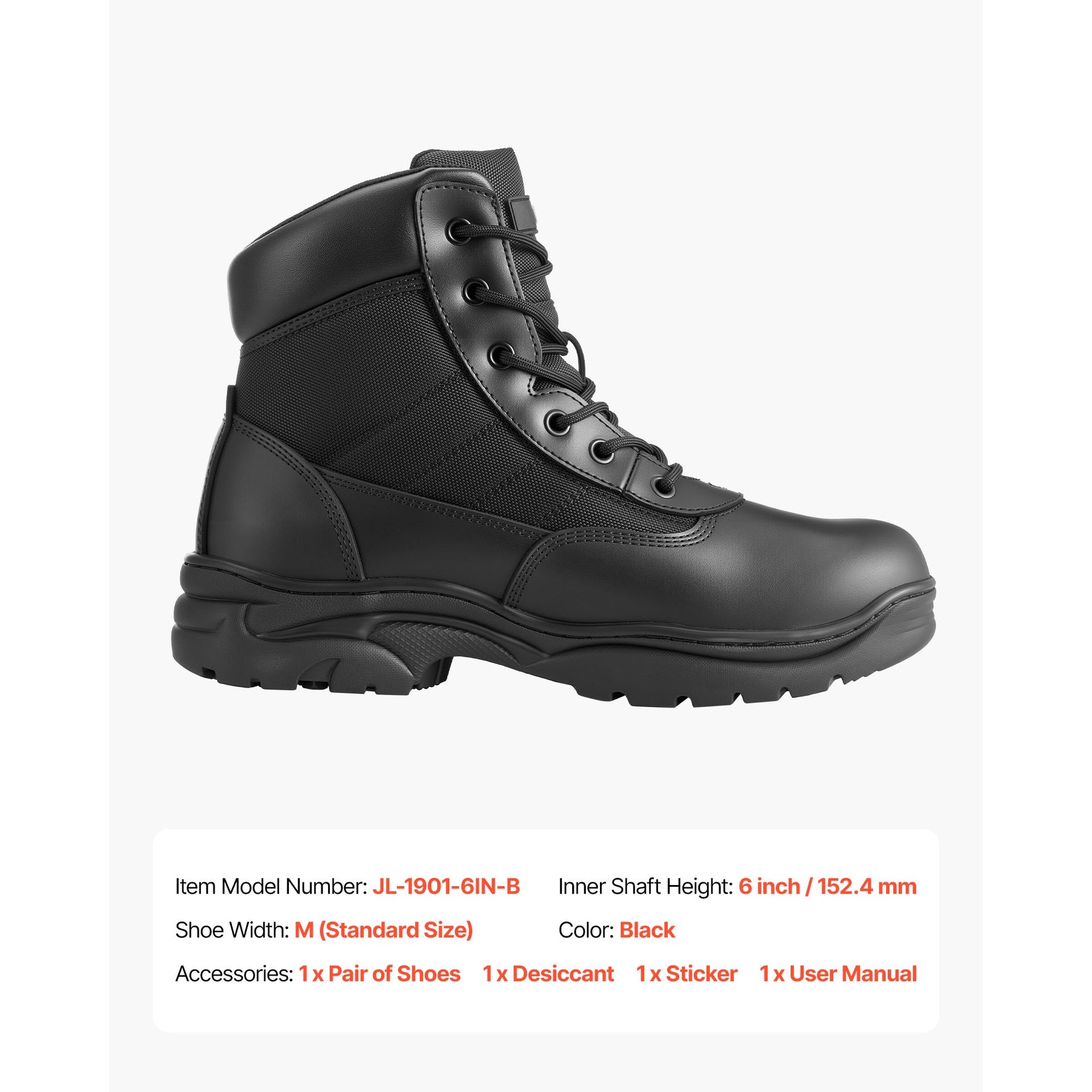 Men's Military Tactical Boots 6 Inch Lightweight Breathable US Size 10.5