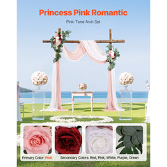 Artificial Wedding Arch Flowers Kit (Pack of 4) with 21Ft Wedding Arch Draping Fabric,Arch Flowers for Wedding Ceremony and Reception Backdrop Wedding Decoration (Blush Pink & Ivory)