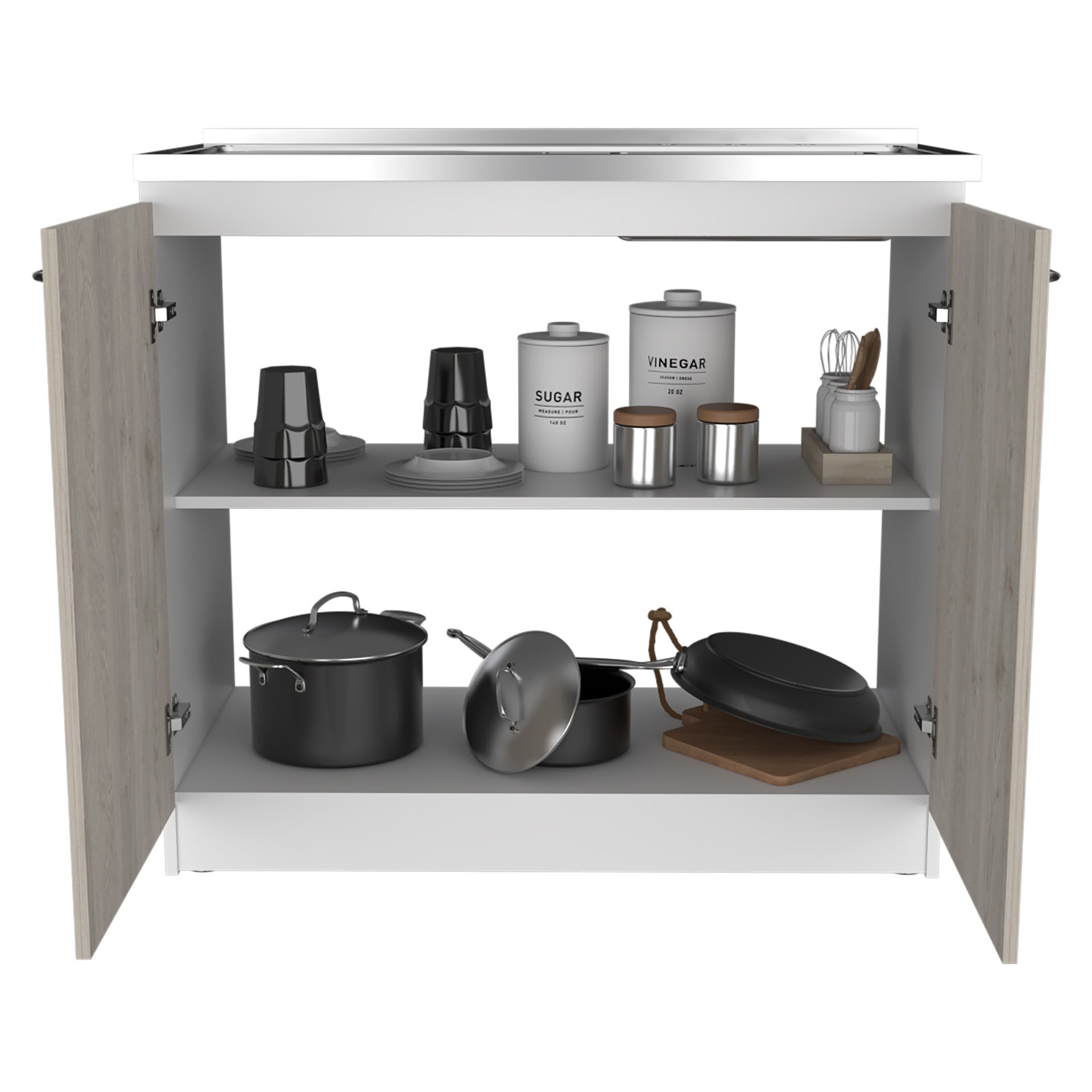 Utility Sink Vernal, Kitchen, Smokey Oak / Light Gray