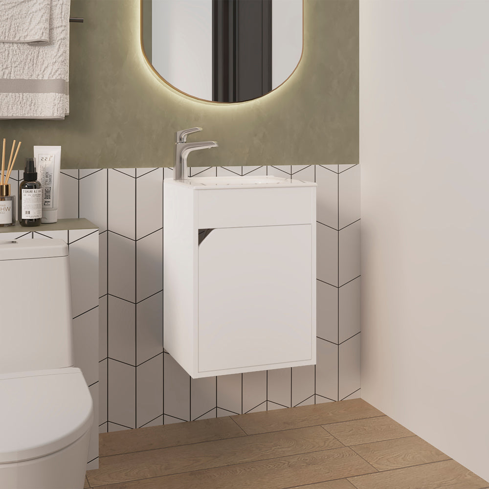 Hudson Vanity Sink, Bathroom, White
