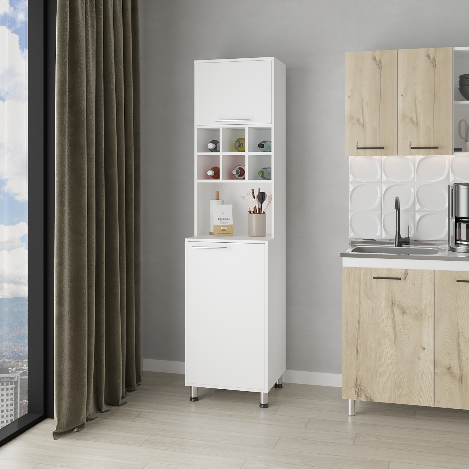 Corinth Kitchen Pantry, White