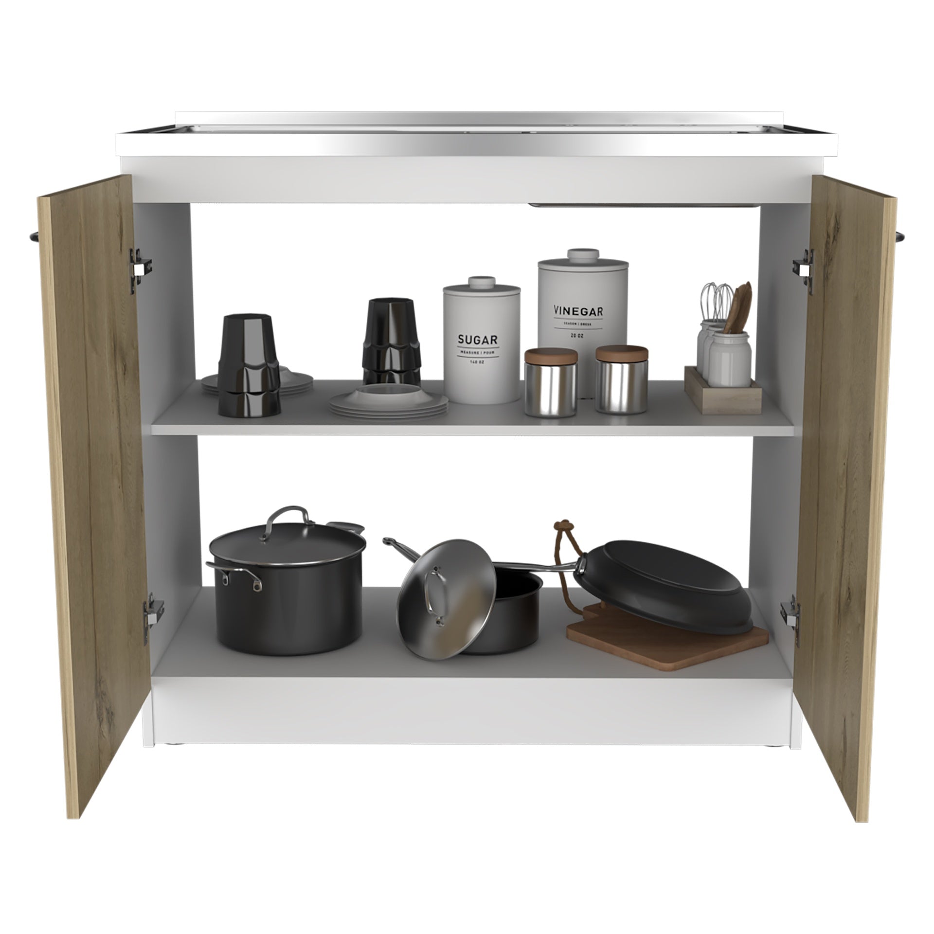 Utility Sink Vernal, Kitchen, White / Light Oak