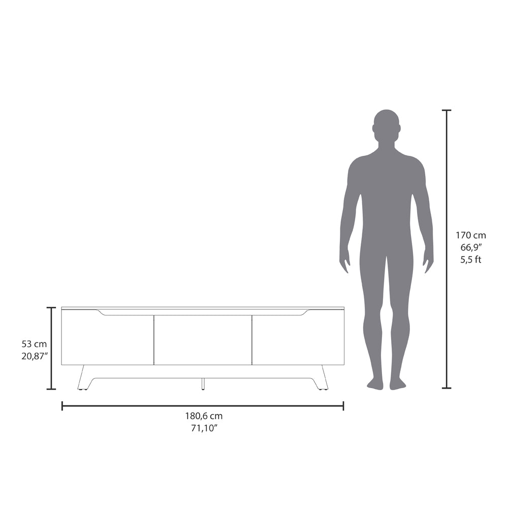 Yukon Tv Stand, Living Room, White / Macadamia