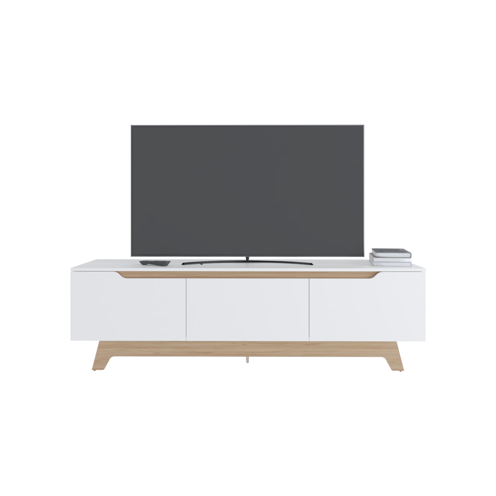 Yukon Tv Stand, Living Room, White / Macadamia