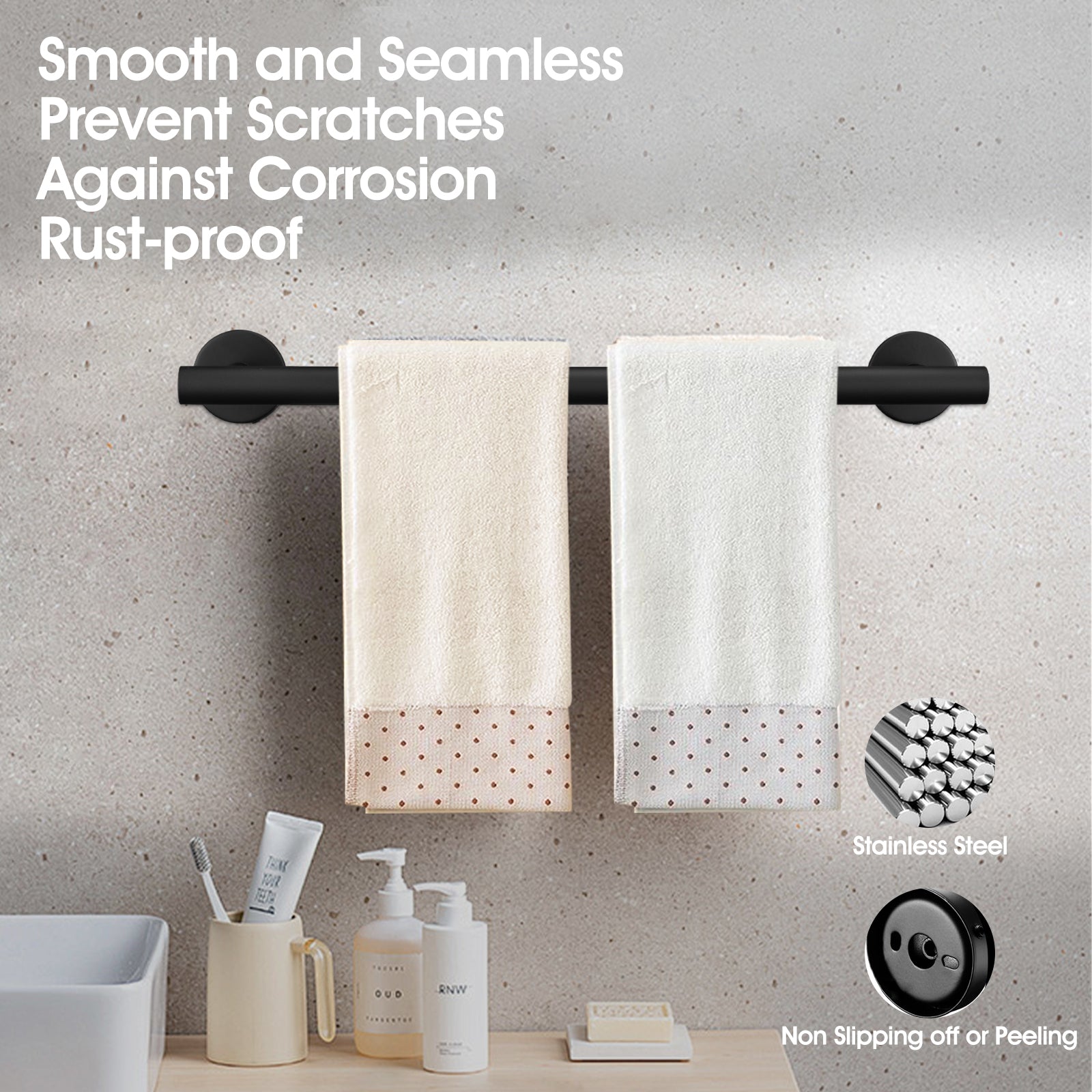 14 Pieces Bathroom Hardware Accessories Set Towel Bar Set Wall Mounted