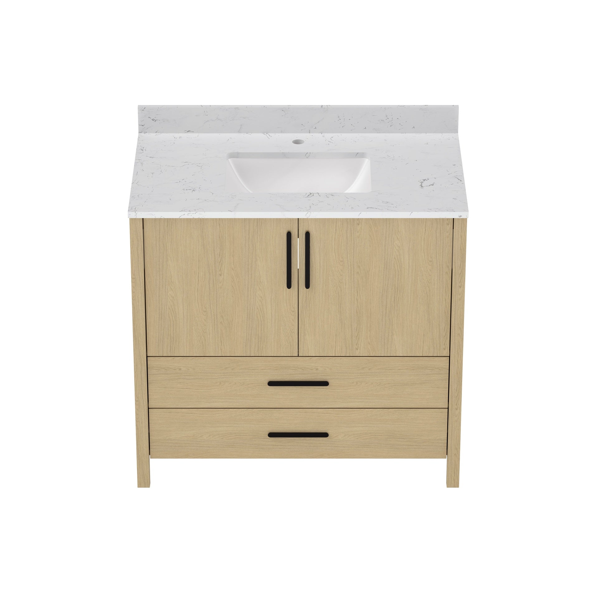 36" Bathroom Vanity Cabinet,Freestangding storage Vanity Cabinet with Countertop & Faucet Hole