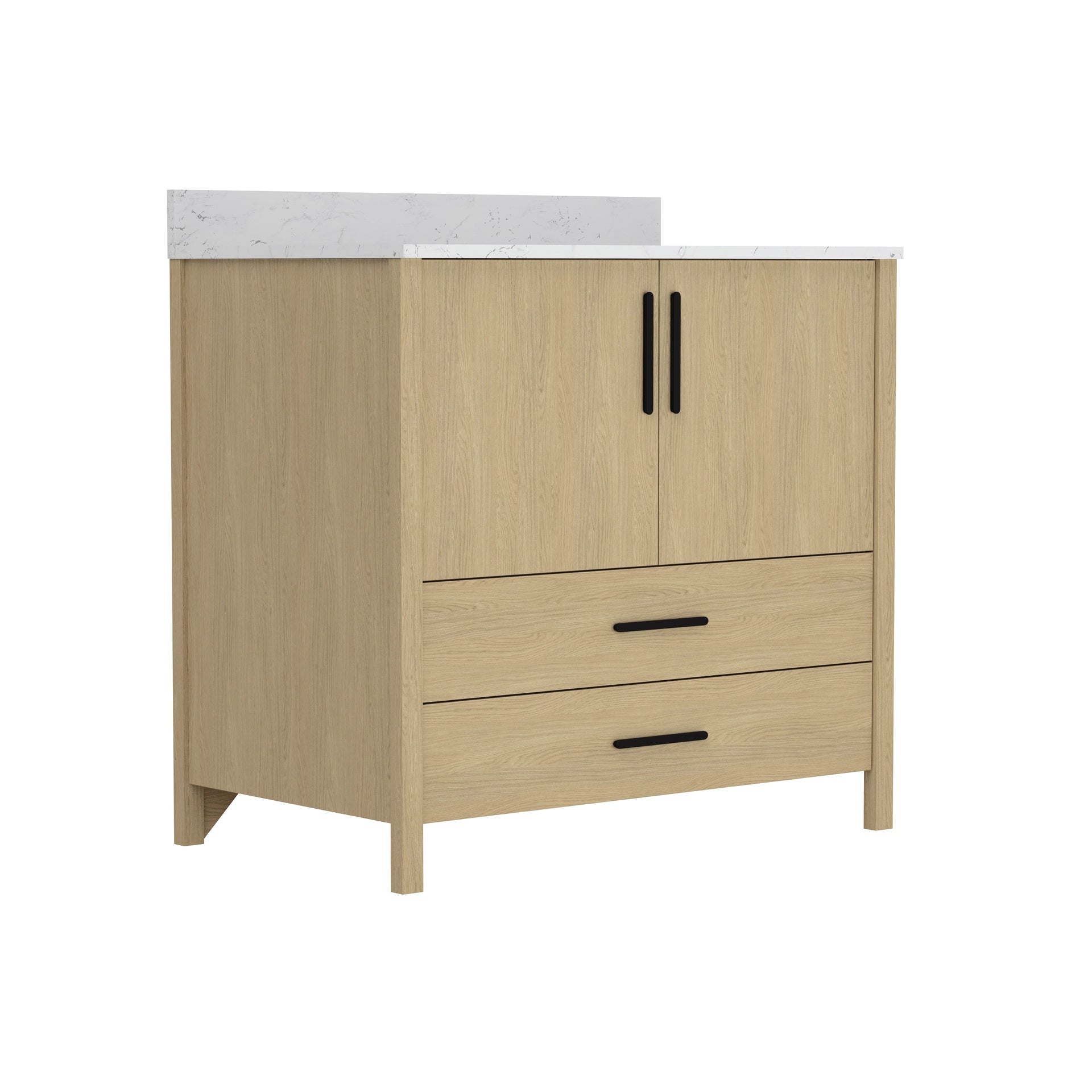 36" Bathroom Vanity Cabinet,Freestangding storage Vanity Cabinet with Countertop & Faucet Hole