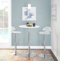 Elia Contemporary Adjustable Bar Table in White by LumiSource