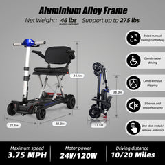 Manaul Folding Scooter M2085 Blue For Senior's Easy Travel With Competitive Price