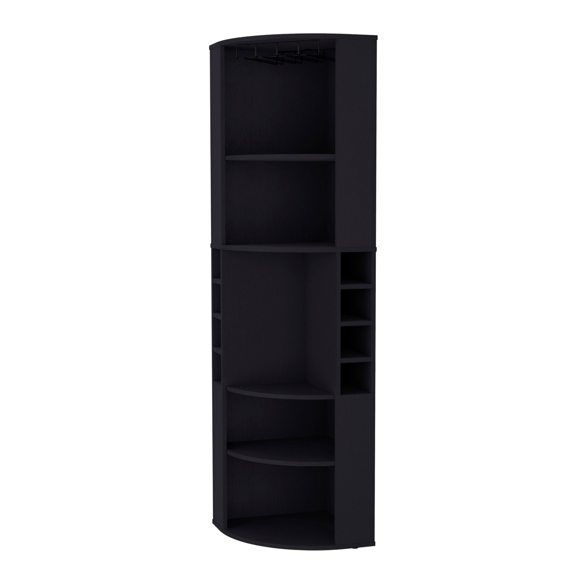 Wenge 5 Large Shelves Corner Bar Cabinet