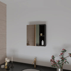 1-Shelf Rectangle Medicine Cabinet  with Mirror Wenge