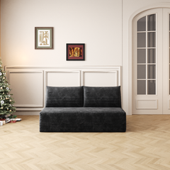 Cloud Sectional Couch,Modern Modular Sofa with Deep Seat, Upholstered Couches for Living Room Bedroom,No Assembly Required,Black(Plush Corduroy Fabric)
