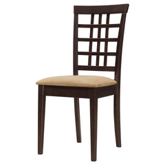 Cappuccino and Beige Lattice Back Side Chair (Set of 2)