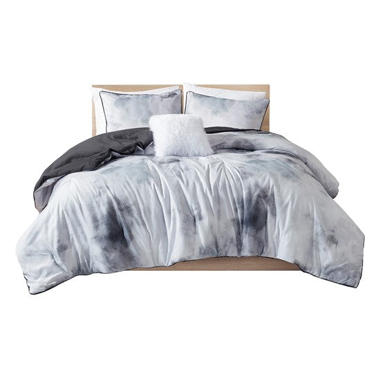 Twin/Twin XL Watercolor Tie Dye Printed Comforter Set with Throw Pillow