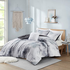 Twin/Twin XL Watercolor Tie Dye Printed Comforter Set with Throw Pillow