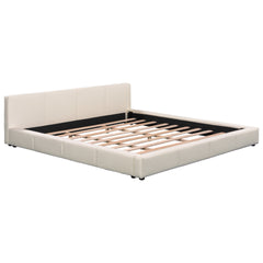[Stylish Beige Upholstered Bed] - The Ideal Choice for Your Bedroom, King