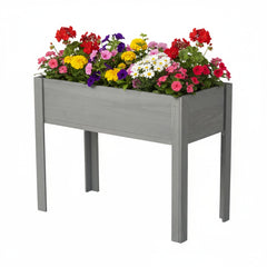 40x20x31 inch Raised Garden Bed with Legs, Elevated Wooden Planter Box for Outdoor Plants Flowers Fruits Vegetable Herb Growing