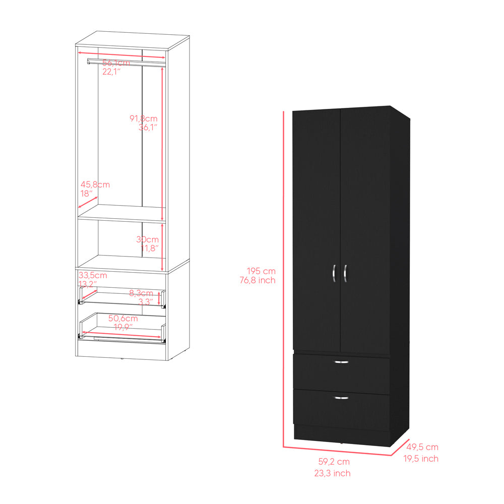 Armoire Marlton, Bedroom, Black