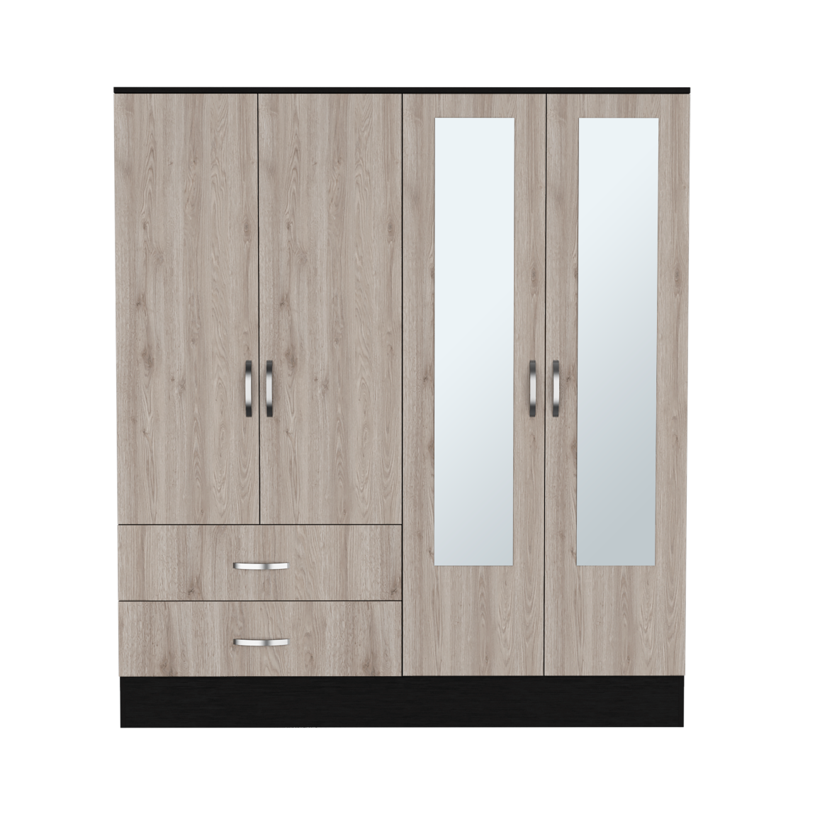 Armoire Ron, Bedroom, Black / Light Gray
