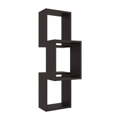 Wenge Wall-Mounted Geometric Shelf Unit