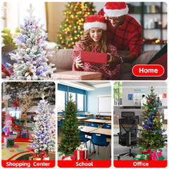 4FT Pre-Lit Green Christmas Tree with Glitter Base – 100 Multicolor LED Lights, 396 Tips, Red Berries & Pine Cones, PE/PVC Full Branches, Festive Light-Up Pot
