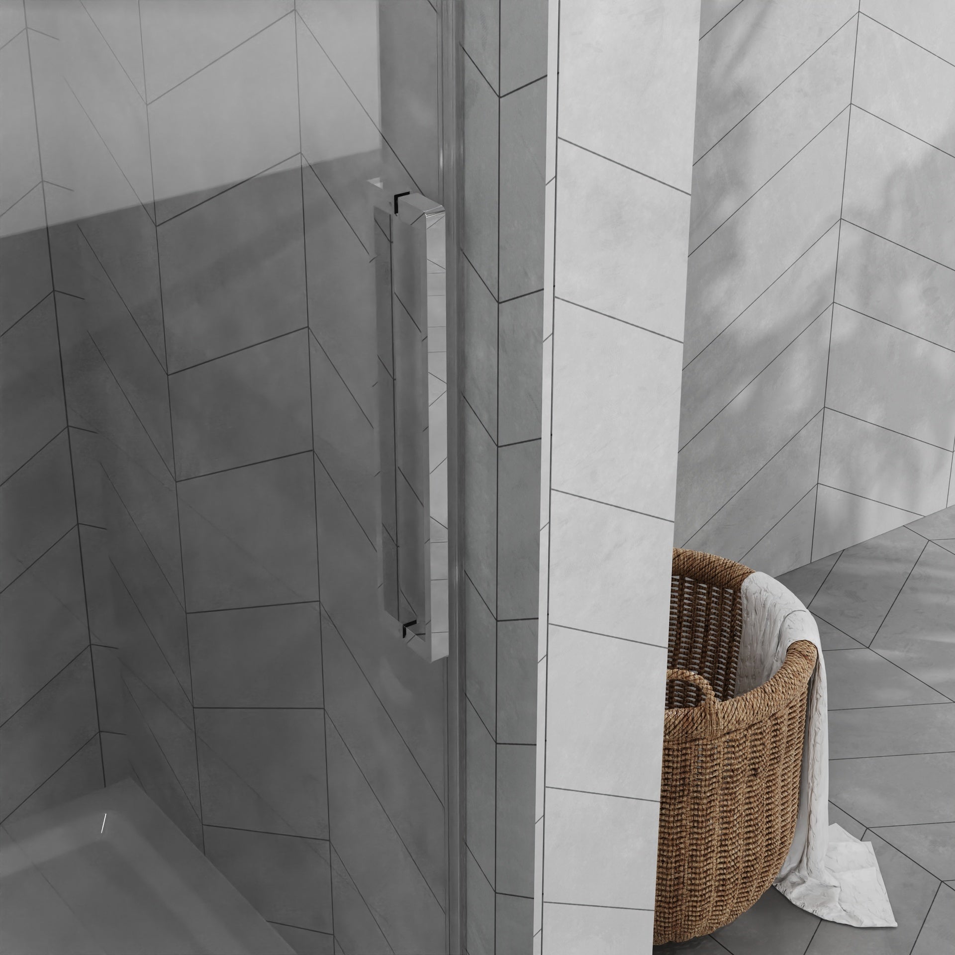 Goodyo 48"x72" Frameless Sliding Shower Door Combo w/ 48"x32" White Acrylic Shower Base, 1/4" (6mm) Tempered Glass Door, Stainless Steel Hardware, Chrome
