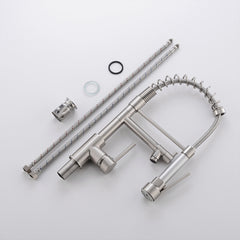 Kitchen Faucet with Pull Down Sprayer Brushed Nickel Stainless Steel Single Handle 
 Kitchen Sink Faucets