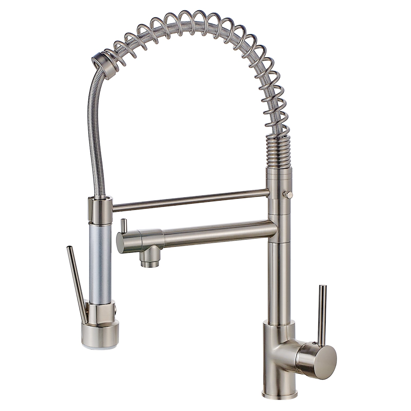 Kitchen Faucet with Pull Down Sprayer Brushed Nickel Stainless Steel Single Handle 
 Kitchen Sink Faucets