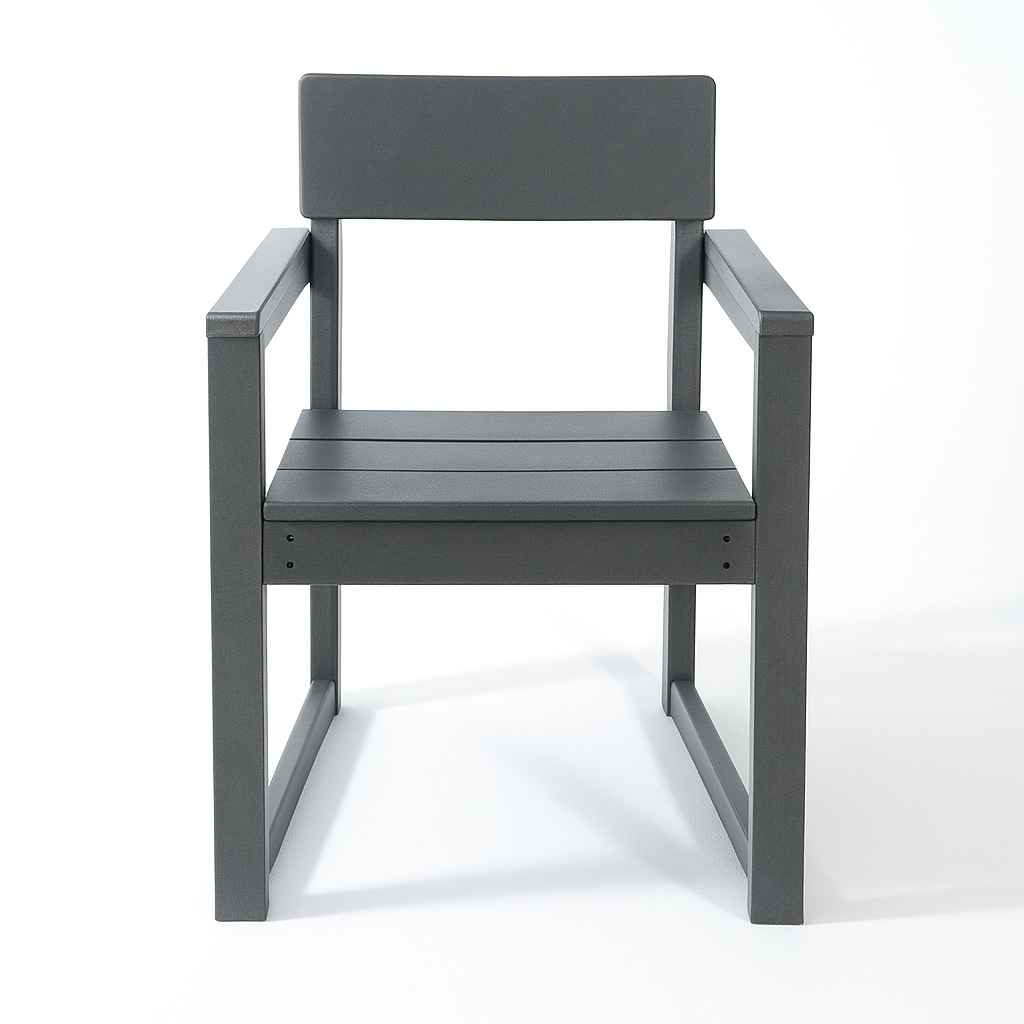 Grey HDPE outdoor & garden Armchairs with  backres Modernist Designt chairs