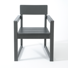 Grey HDPE outdoor & garden Armchairs with  backres Modernist Designt chairs