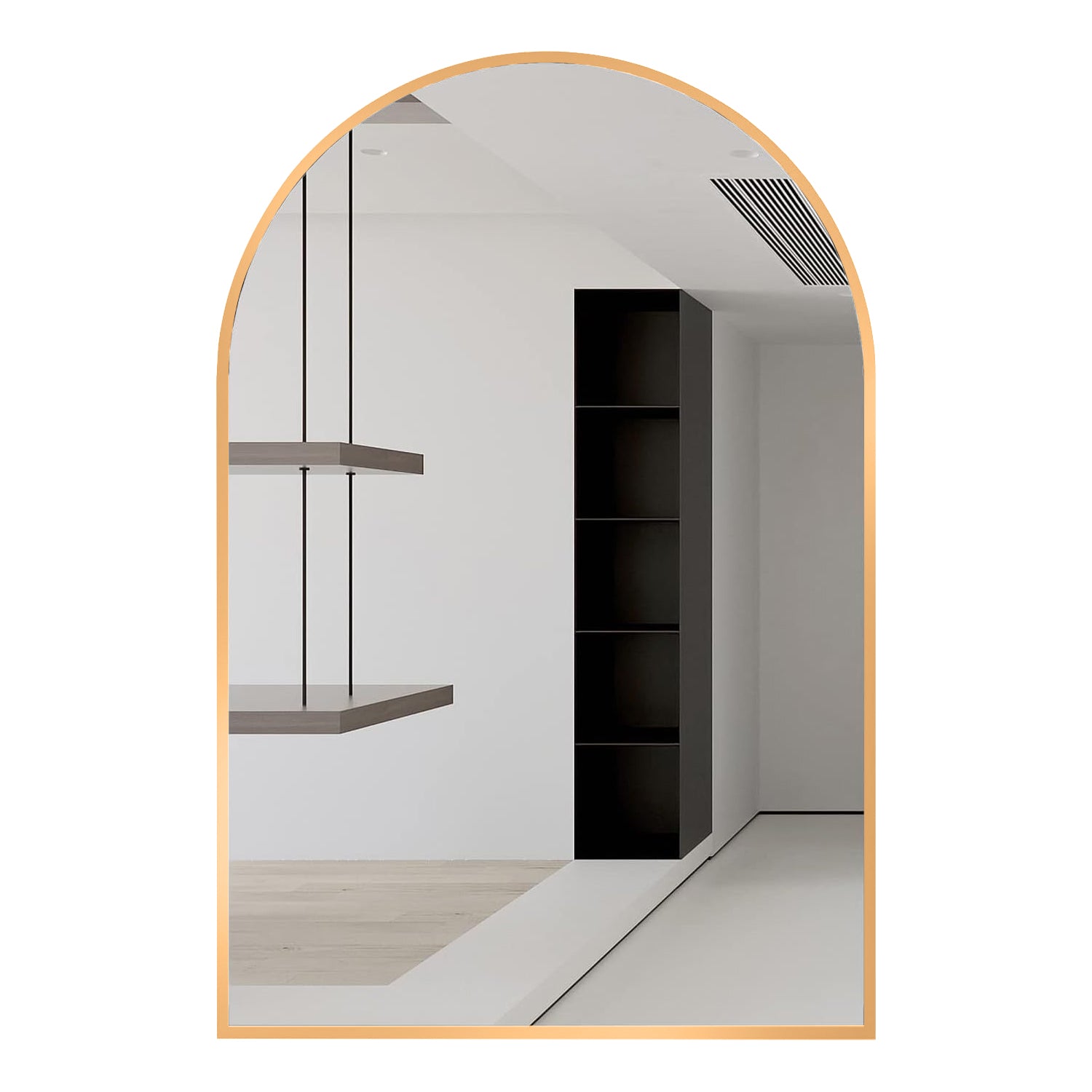 24x32 Inch Gold Metal Framed Arched Bathrrom Mirror for Wall.(W2203P220256)