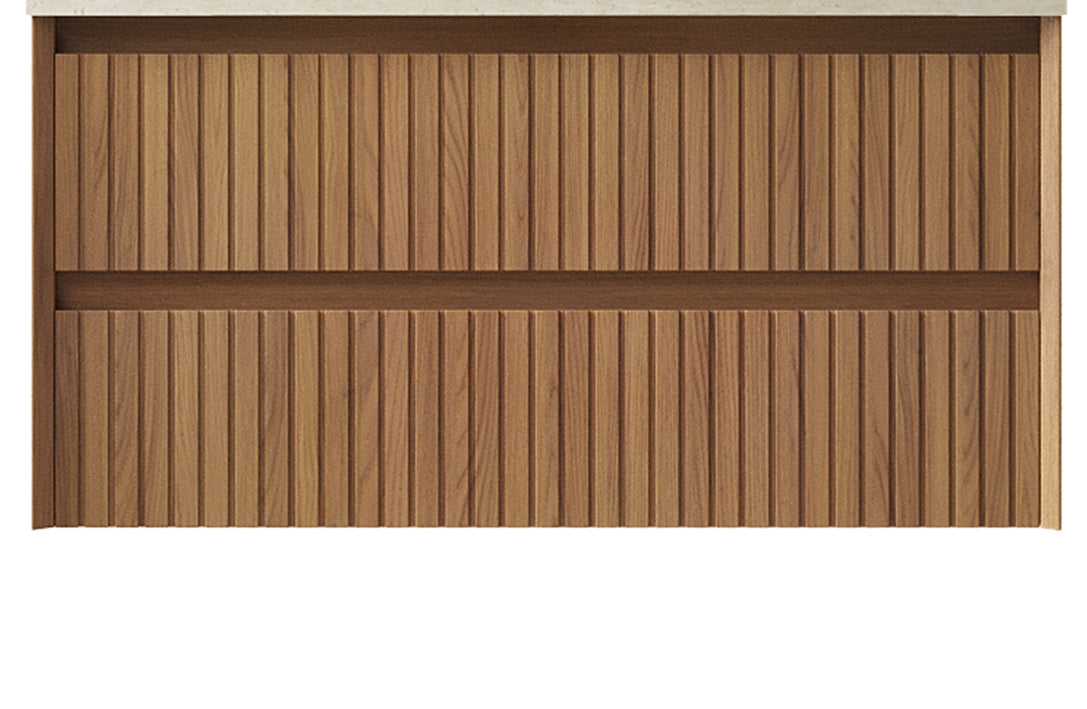 TILLEY 36'' Wall-Mounted Cabinet with 2 Drawers, NO Countertop and Basin, NO Faucet and Drain, Pre-assembled, Brown Oak Woodgrain Color